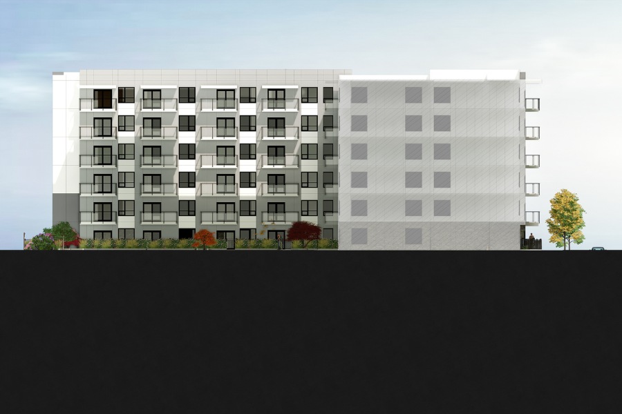 A exterior rendering of the Impera Building, a commercial project, designed by Alan Lowe Architecture.