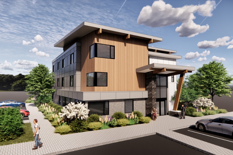 A exterior rendering of Jesse's House, a residential project, designed by Alan Lowe Architecture.