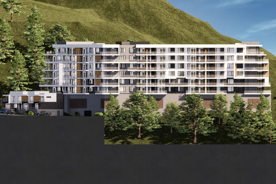 A exterior rendering the Westview Phase 10, a commercial project, designed by Alan Lowe Architecture.