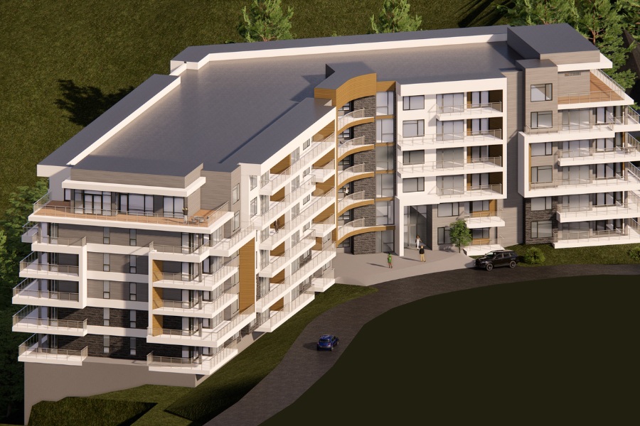 A exterior rendering the Westview Phase 10, a commercial project, designed by Alan Lowe Architecture.