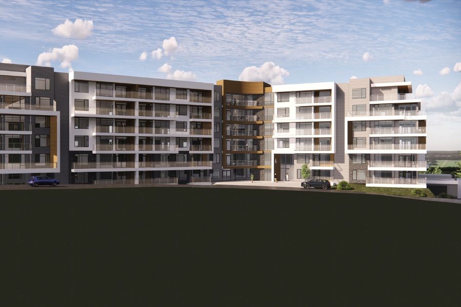 A exterior rendering the Westview Phase 10, a commercial project, designed by Alan Lowe Architecture.